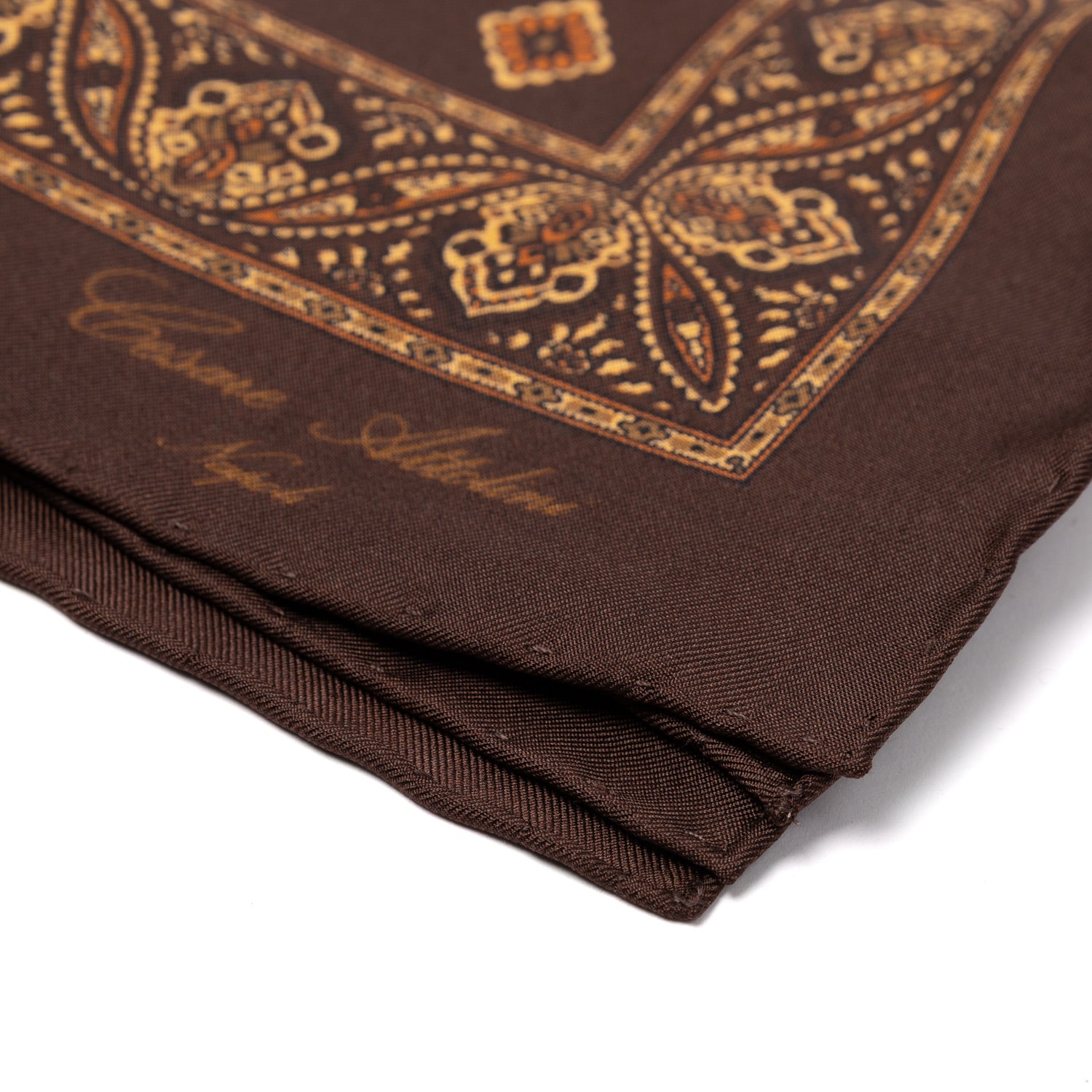 Pocket Square "Medaglioni Stampati" made of pure Silk - hand-rolled